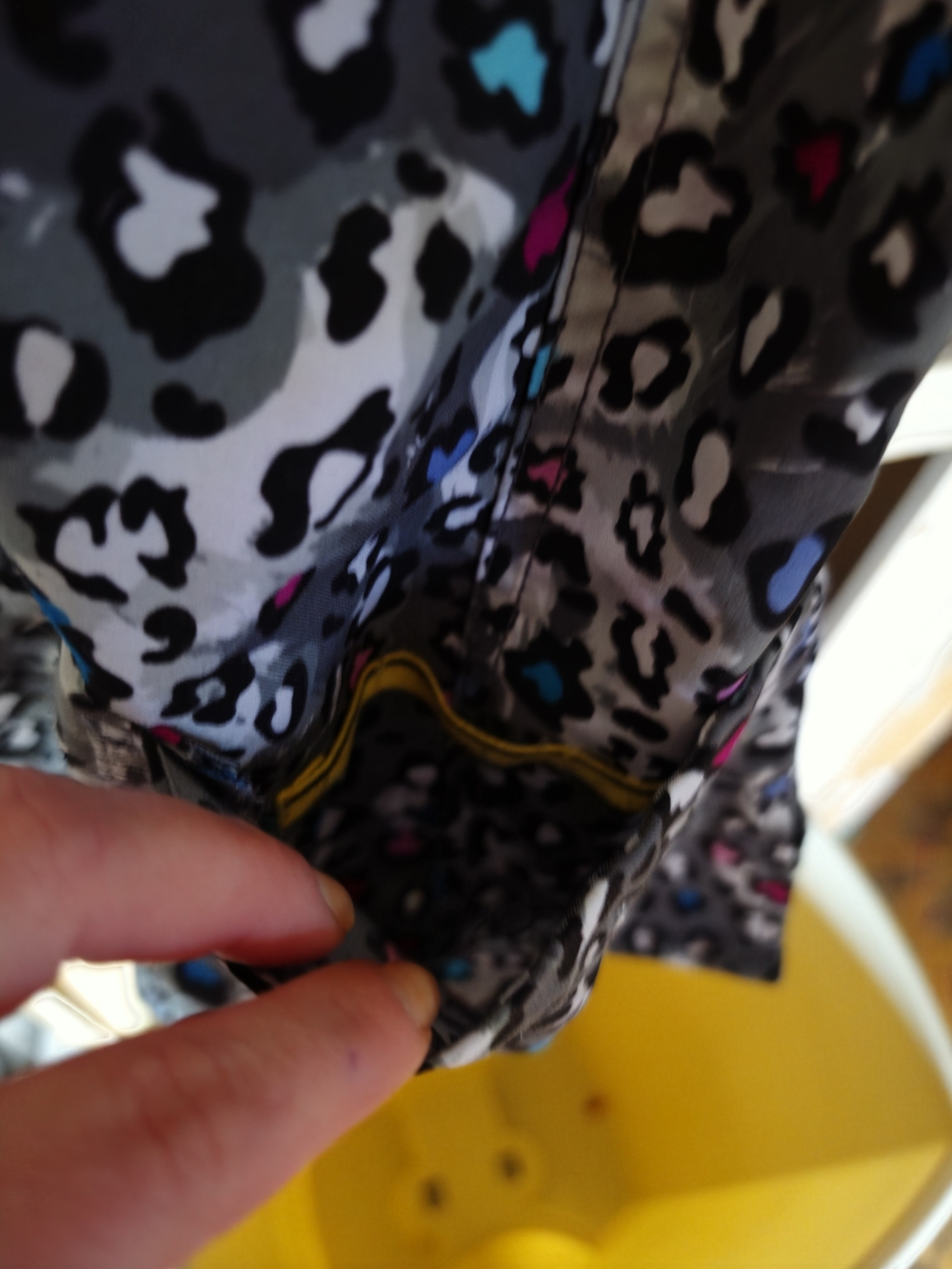 Wink Gray Leopard Print V-Neck Top with Pink & Blue Accents - Picture 5 of 6